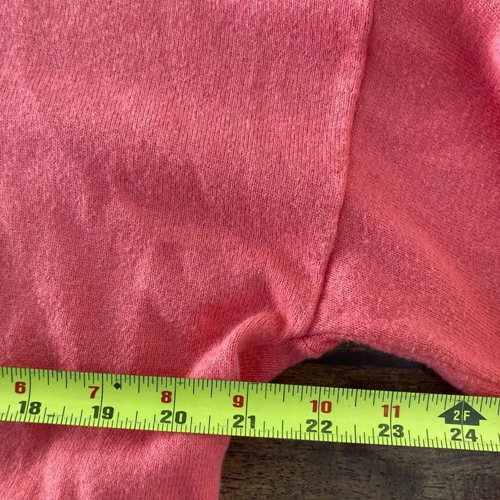 Talbots Women's Medium Coral Pink Crew Neck Sweater Cotton Wool Cashmere